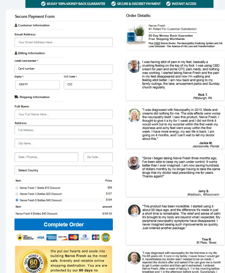 NerveFresh Secure Order